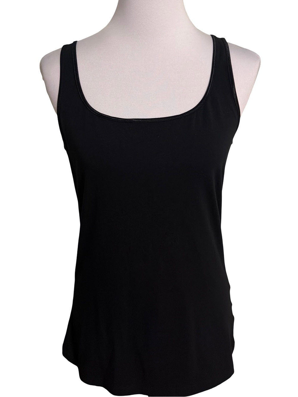 Anne Klein Black Stretch Scoop Neck Tank Top